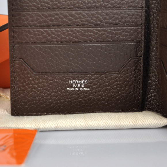 Cheap Fake Hermes MC Socrate Bi-Fold Wallet H006 Brown